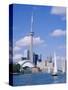 The C.N.Tower and the Toronto Skyline, Ontario, Canada-Roy Rainford-Stretched Canvas