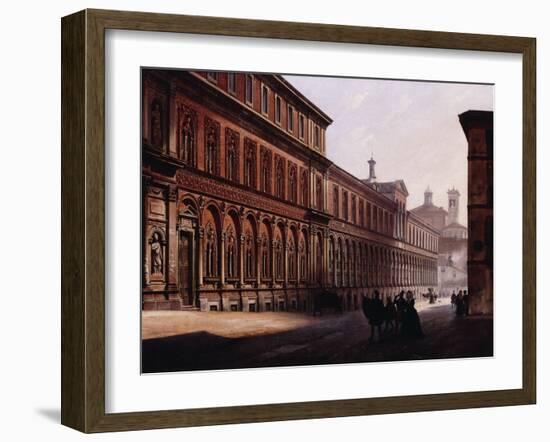 The Ca' Grande in the Via Festa Del Perdona, with S, 1842-Luigi Premazzi-Framed Giclee Print