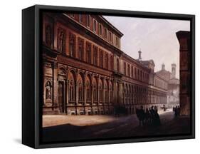 The Ca' Grande in the Via Festa Del Perdona, with S, 1842-Luigi Premazzi-Framed Stretched Canvas