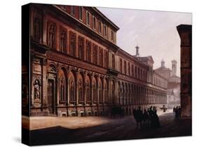 The Ca' Grande in the Via Festa Del Perdona, with S, 1842-Luigi Premazzi-Stretched Canvas