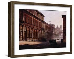 The Ca' Grande in the Via Festa del Perdona, with S. Nazaro Maggiore Milan Behind-Luigi Premazzi-Framed Giclee Print
