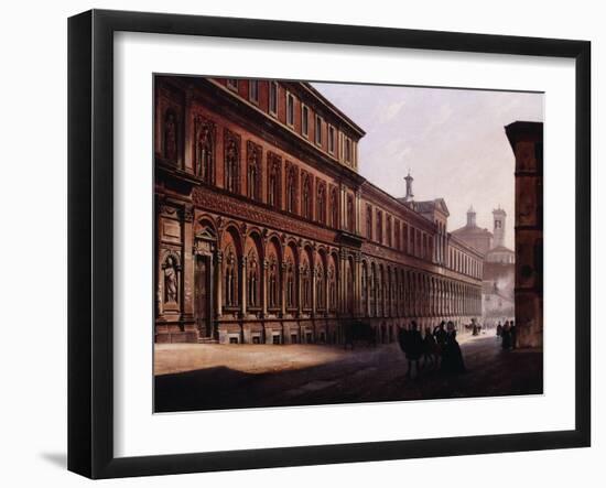 The Ca' Grande in the Via Festa del Perdona, with S. Nazaro Maggiore Milan Behind-Luigi Premazzi-Framed Giclee Print