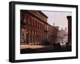 The Ca' Grande in the Via Festa del Perdona, with S. Nazaro Maggiore Milan Behind-Luigi Premazzi-Framed Giclee Print