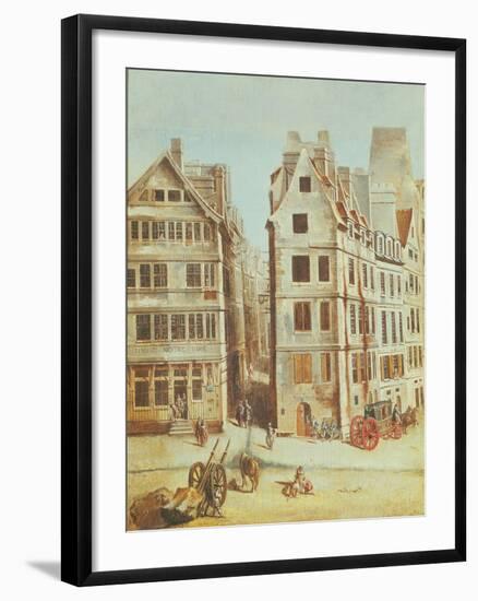 The Cabaret 'A L'Image Notre-Dame', Place De Greve in 1751-Nicolas Jean Baptiste Raguenet-Framed Giclee Print