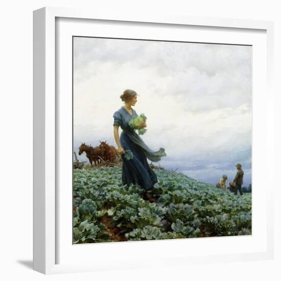 The Cabbage Field. 1914-Charles Courtney Curran-Framed Giclee Print