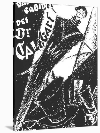 The Cabinet of Dr. Caligari, German Movie Poster, 1919-null-Stretched Canvas