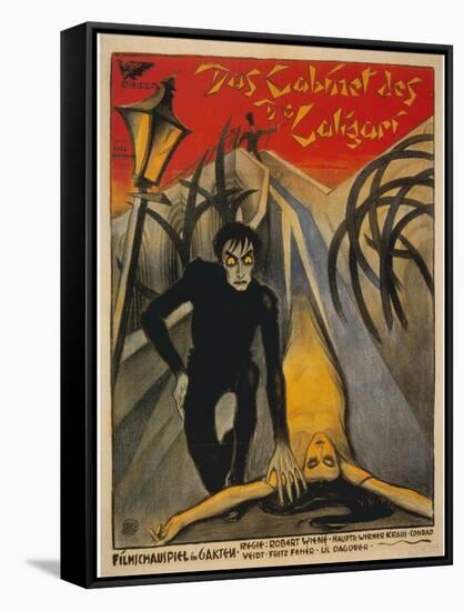 The Cabinet of Dr. Caligari, Italian Movie Poster, 1919-null-Framed Stretched Canvas