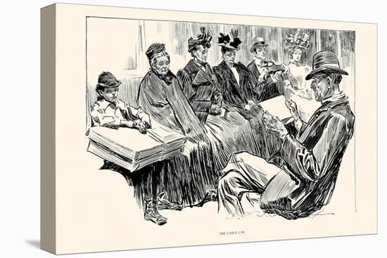 The Cable Car-Charles Dana Gibson-Stretched Canvas