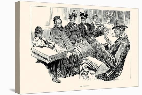 The Cable Car-Charles Dana Gibson-Stretched Canvas
