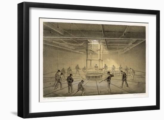 The Cable Passes out from the Hold of the "Great Eastern" onto the Deck-Robert Dudley-Framed Art Print