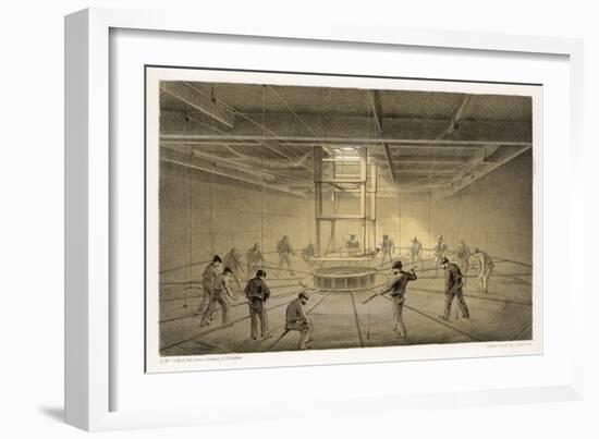 The Cable Passes out from the Hold of the "Great Eastern" onto the Deck-Robert Dudley-Framed Art Print