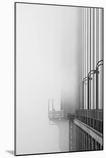 The Cables And Sidewak Of The Golden Gate Bridge Disappearing Into The Fog-Joe Azure-Mounted Photographic Print
