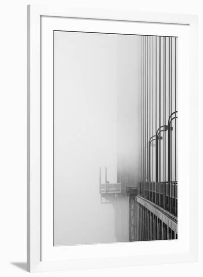 The Cables And Sidewak Of The Golden Gate Bridge Disappearing Into The Fog-Joe Azure-Framed Photographic Print