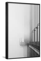 The Cables And Sidewak Of The Golden Gate Bridge Disappearing Into The Fog-Joe Azure-Framed Photographic Print