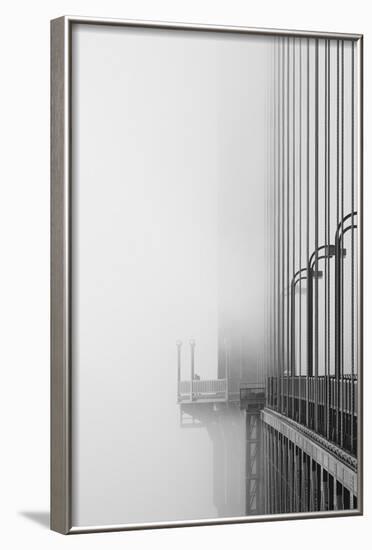 The Cables And Sidewak Of The Golden Gate Bridge Disappearing Into The Fog-Joe Azure-Framed Photographic Print