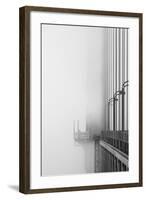 The Cables And Sidewak Of The Golden Gate Bridge Disappearing Into The Fog-Joe Azure-Framed Photographic Print