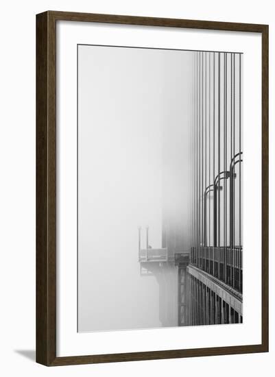 The Cables And Sidewak Of The Golden Gate Bridge Disappearing Into The Fog-Joe Azure-Framed Photographic Print