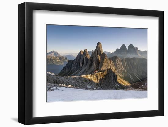 The 'Cadini Di Misurina' Peaks are Shot as the Sun Is Rising in the Dolomites-ClickAlps-Framed Photographic Print