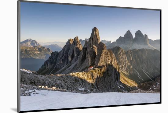 The 'Cadini Di Misurina' Peaks are Shot as the Sun Is Rising in the Dolomites-ClickAlps-Mounted Photographic Print