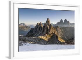 The 'Cadini Di Misurina' Peaks are Shot as the Sun Is Rising in the Dolomites-ClickAlps-Framed Photographic Print