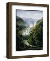 The Caduta Delle Marmore Waterfall on the River Velino, 1819-Fedor Mikhailovich Matveev-Framed Premium Giclee Print