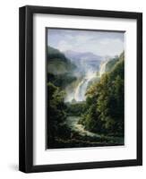 The Caduta Delle Marmore Waterfall on the River Velino, 1819-Fedor Mikhailovich Matveev-Framed Premium Giclee Print