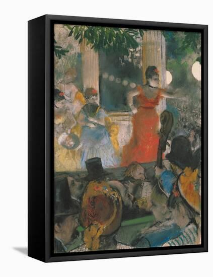 The Café-Concert at Les Ambassadeurs-Edgar Degas-Framed Stretched Canvas