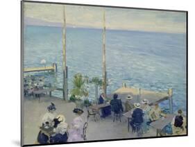 The Cafe Terrace at the Lake Geneva, 1908-Nikolaj Klodt-Mounted Giclee Print