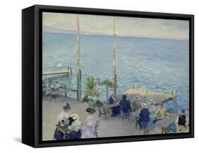 The Cafe Terrace at the Lake Geneva, 1908-Nikolaj Klodt-Framed Stretched Canvas