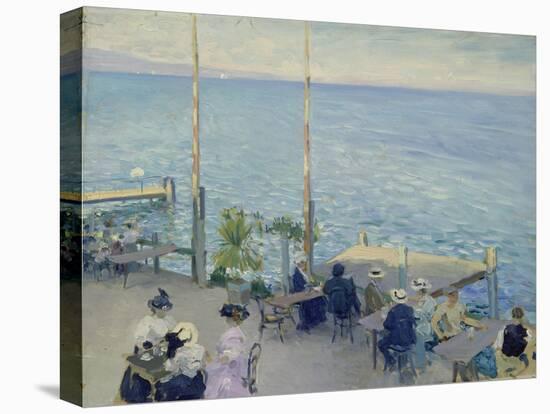 The Cafe Terrace at the Lake Geneva, 1908-Nikolaj Klodt-Stretched Canvas