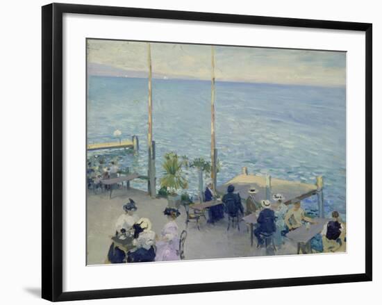 The Cafe Terrace at the Lake Geneva, 1908-Nikolaj Klodt-Framed Giclee Print