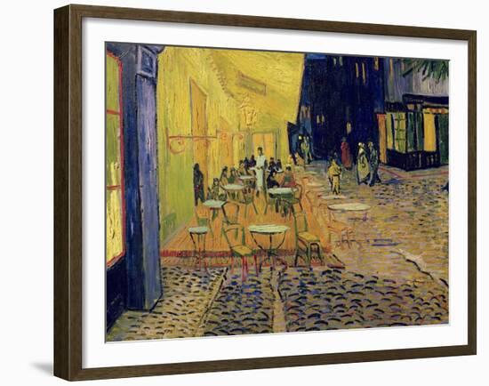 The Café Terrace on the Place du Forum, Arles, at Night, c.1888 (detail)-Vincent van Gogh-Framed Giclee Print