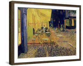 The Café Terrace on the Place du Forum, Arles, at Night, c.1888 (detail)-Vincent van Gogh-Framed Giclee Print