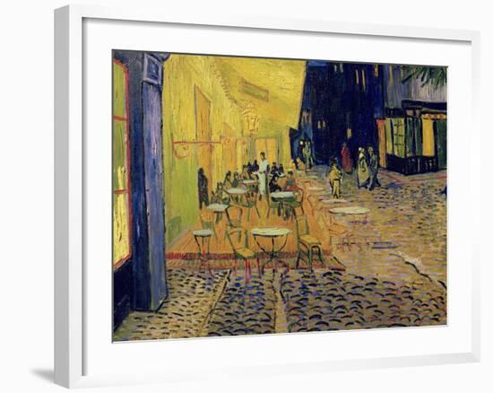 The Café Terrace on the Place du Forum, Arles, at Night, c.1888 (detail)-Vincent van Gogh-Framed Giclee Print