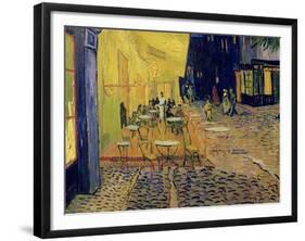 The Café Terrace on the Place du Forum, Arles, at Night, c.1888 (detail)-Vincent van Gogh-Framed Giclee Print