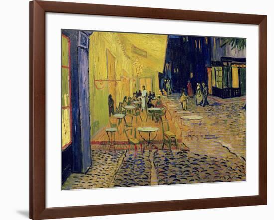 The Café Terrace on the Place du Forum, Arles, at Night, c.1888 (detail)-Vincent van Gogh-Framed Giclee Print