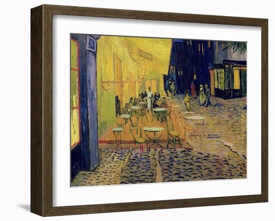 The Café Terrace on the Place du Forum, Arles, at Night, c.1888 (detail)-Vincent van Gogh-Framed Giclee Print