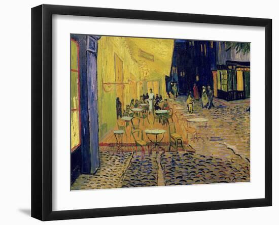 The Café Terrace on the Place du Forum, Arles, at Night, c.1888 (detail)-Vincent van Gogh-Framed Giclee Print