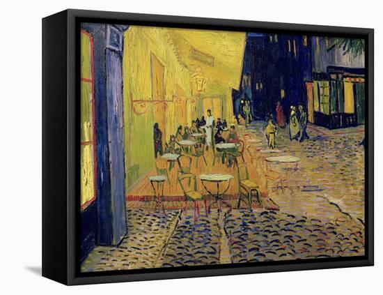 The Café Terrace on the Place du Forum, Arles, at Night, c.1888 (detail)-Vincent van Gogh-Framed Stretched Canvas