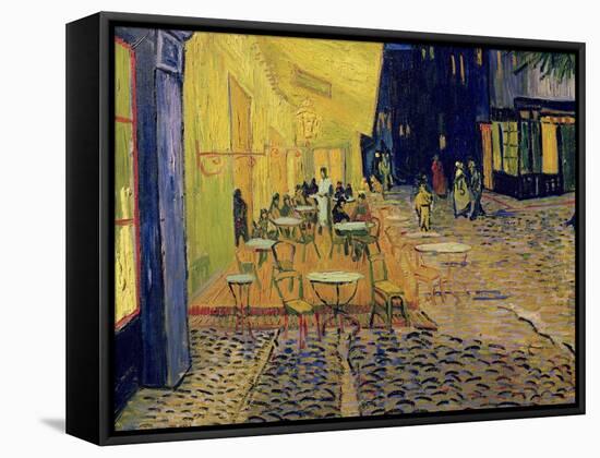 The Café Terrace on the Place du Forum, Arles, at Night, c.1888 (detail)-Vincent van Gogh-Framed Stretched Canvas