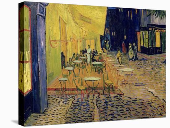 The Café Terrace on the Place du Forum, Arles, at Night, c.1888 (detail)-Vincent van Gogh-Stretched Canvas