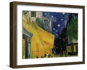 The Café Terrace on the Place du Forum, Arles, at Night, c.1888 (detail)-Vincent van Gogh-Framed Giclee Print