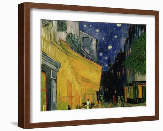 The Café Terrace on the Place du Forum, Arles, at Night, c.1888 (detail)-Vincent van Gogh-Framed Giclee Print