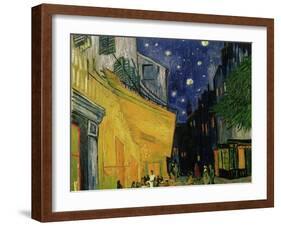 The Café Terrace on the Place du Forum, Arles, at Night, c.1888 (detail)-Vincent van Gogh-Framed Giclee Print