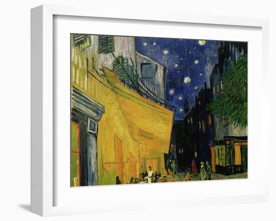 The Café Terrace on the Place du Forum, Arles, at Night, c.1888 (detail)-Vincent van Gogh-Framed Giclee Print