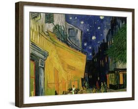 The Café Terrace on the Place du Forum, Arles, at Night, c.1888 (detail)-Vincent van Gogh-Framed Giclee Print