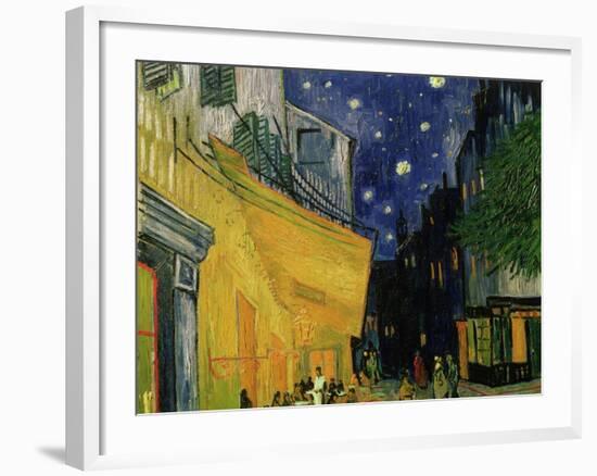 The Café Terrace on the Place du Forum, Arles, at Night, c.1888 (detail)-Vincent van Gogh-Framed Giclee Print