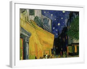 The Café Terrace on the Place du Forum, Arles, at Night, c.1888 (detail)-Vincent van Gogh-Framed Giclee Print