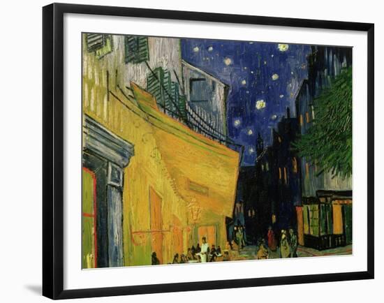 The Café Terrace on the Place du Forum, Arles, at Night, c.1888 (detail)-Vincent van Gogh-Framed Giclee Print