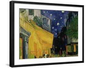 The Café Terrace on the Place du Forum, Arles, at Night, c.1888 (detail)-Vincent van Gogh-Framed Giclee Print